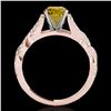 Image 2 : 1.5 ctw Certified SI/I Fancy Intense Yellow Diamond Ring 10k Rose Gold - REF-177H3R