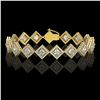 Image 1 : 11.7 ctw Princess Cut Diamond Micro Pave Bracelet 18K Yellow Gold - REF-1611W3H