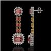 Image 2 : 18.38 ctw Tourmaline & Diamond Earrings 14K Yellow Gold - REF-435K5Y