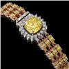 Image 2 : 25.15 ctw Citrine & Diamond Bracelet 14K Rose Gold - REF-281F8M