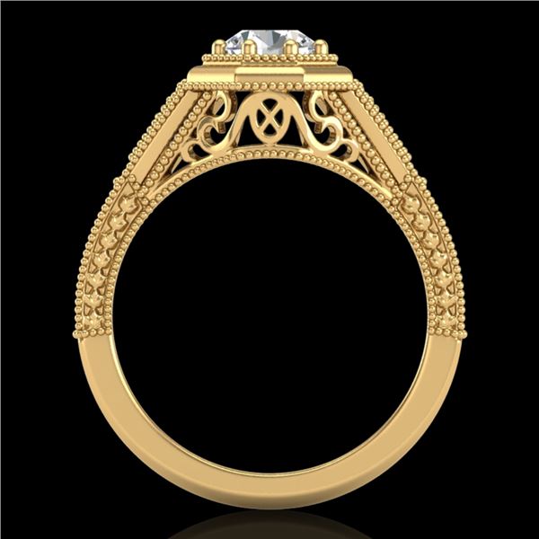 0.84 ctw VS/SI Diamond Solitaire Art Deco Ring 18k Yellow Gold - REF-236H4R