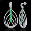 Image 2 : 4 ctw Emerald & Micro Pave VS/SI Diamond Earrings 18k White Gold - REF-307H3R