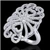 Image 1 : 2.25 ctw Micro Pave VS/SI Diamond Designer Ring 18k White Gold - REF-191A3N