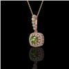 Image 1 : 2.25 ctw Tourmaline & Diamond Victorian Necklace 14K Rose Gold - REF-81N3F
