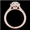 Image 2 : 1.70 ctw Certified Diamond Solitaire Halo Ring 10k Rose Gold - REF-257Y8X