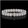 Image 2 : 17.28 ctw Emerald Cut Diamond Micro Pave Bracelet 18K White Gold - REF-2686Y8X