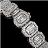 Image 3 : 17.28 ctw Emerald Cut Diamond Micro Pave Bracelet 18K White Gold - REF-2686Y8X