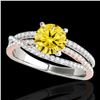 Image 1 : 1.65 ctw Certified SI Intense Yellow Diamond Solitaire Ring 10k 2Tone Gold - REF-244G3W