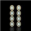 Image 1 : 4.68 ctw Aquamarine & Diamond Micro Pave Halo Earrings 10k Yellow Gold - REF-143N6F