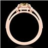 Image 3 : 1 ctw Intense Fancy Yellow Diamond Art Deco Ring 18k Rose Gold - REF-200X2A