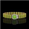 Image 1 : 29.26 ctw Peridot & Diamond Bracelet 14K Yellow Gold - REF-281W8H