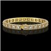 Image 2 : 10.8 ctw Princess Cut Diamond Micro Pave Bracelet 18K Yellow Gold - REF-923G9W