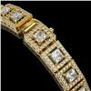 Image 3 : 10.8 ctw Princess Cut Diamond Micro Pave Bracelet 18K Yellow Gold - REF-923G9W