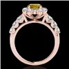 Image 2 : 2.25 ctw Certified SI/I Fancy Intense Yellow Diamond Ring 10k Rose Gold - REF-231N8F