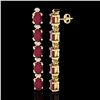 Image 2 : 12.36 ctw Ruby & VS/SI Certified Diamond Tennis Earrings 10k Yellow Gold - REF-89H3R