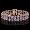 Image 1 : 23.9 ctw Tanzanite & Diamond Bracelet 10K Rose Gold - REF-318W2H