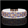 Image 2 : 23.9 ctw Tanzanite & Diamond Bracelet 10K Rose Gold - REF-318W2H