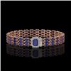 Image 1 : 28.74 ctw Sapphire & Diamond Bracelet 14K Rose Gold - REF-318H2R