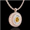 Image 3 : 2.11 ctw Intense Fancy Yellow Diamond Art Deco Necklace 18k Rose Gold - REF-281X8A