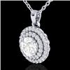 Image 2 : 1 ctw Micro Pave VS/SI Diamond Solitaire NECKALCE Halo 18k White Gold - REF-160F2M