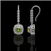 Image 2 : 4.5 ctw Tourmaline & Diamond Victorian Earrings 14K White Gold - REF-172G8W