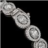 Image 3 : 13.25 ctw Oval Cut Diamond Micro Pave Bracelet 18K White Gold - REF-1808W5H