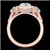 Image 1 : 2.11 ctw VS/SI Diamond Solitaire Art Deco 3 Stone Ring 18k Rose Gold - REF-490W9H