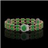 Image 2 : 14.05 ctw Jade & Diamond Bracelet 14K Rose Gold - REF-254F5M