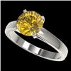 Image 1 : 2 ctw Certified Intense Yellow Diamond Engagment Ring 10k White Gold - REF-454Y3X