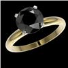 Image 2 : 2.59 ctw Fancy Black Diamond Solitaire Engagment Ring 10k Yellow Gold - REF-57G8W