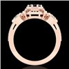 Image 3 : 1.01 ctw Fancy Black Diamond Art Deco 3 Stone Ring 18k Rose Gold - REF-96R4K