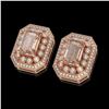 Image 2 : 11.69 ctw Morganite & Diamond Victorian Earrings 14K Rose Gold - REF-381X5A