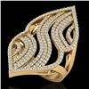 Image 1 : 2 ctw Micro Pave VS/SI Diamond Designer Ring 14k Yellow Gold - REF-180G9W