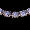 Image 1 : 56 ctw Tanzanite Eternity Designer Necklace 14k Rose Gold - REF-581H8R