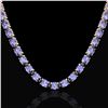 Image 2 : 56 ctw Tanzanite Eternity Designer Necklace 14k Rose Gold - REF-581H8R