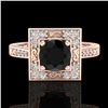 Image 2 : 1.1 ctw Fancy Black Diamond Engagment Art Deco Ring 18k Rose Gold - REF-87H3R