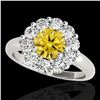 Image 1 : 2.85 ctw Certified SI/I Fancy Intense Yellow Diamond Ring 10k White Gold - REF-354F5M