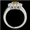 Image 2 : 2.85 ctw Certified SI/I Fancy Intense Yellow Diamond Ring 10k White Gold - REF-354F5M