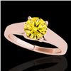 Image 1 : 1.5 ctw Certified SI/I Fancy Intense Yellow Diamond Ring 10k Rose Gold - REF-327H3R