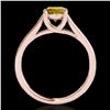 Image 2 : 1.5 ctw Certified SI/I Fancy Intense Yellow Diamond Ring 10k Rose Gold - REF-327H3R