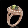 Image 2 : 5.02 ctw Certified Tourmaline & Diamond Victorian Ring 14K Rose Gold - REF-172Y8X