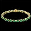 Image 2 : 29 ctw Emerald Eternity Designer Bracelet 14k Yellow Gold - REF-180F2M