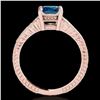 Image 2 : 1.75 ctw SI Certified Blue Diamond Solitaire Antique Ring 10k Rose Gold - REF-227A8N