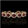 Image 1 : 27 ctw Garnet & Micro Pave VS/SI Diamond Certified Bracelet 10k Yellow Gold - REF-360Y2X