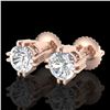 Image 1 : 1.07 ctw VS/SI Diamond Solitaire Art Deco Stud Earrings 18k Rose Gold - REF-200W2H