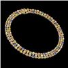 Image 2 : 61.73 ctw Multi Color Sapphire & Diamond Necklace 10K Yellow Gold - REF-709W3H