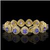 Image 2 : 38.1 ctw Tanzanite & Diamond Victorian Bracelet 14K Yellow Gold - REF-1136Y8X