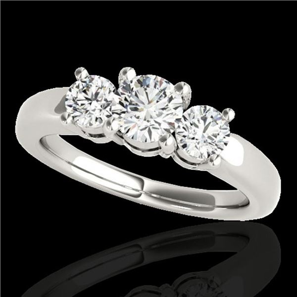 2 ctw Certified Diamond 3 Stone Solitaire Set 10k White Gold - REF-218H2R