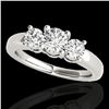 Image 1 : 2 ctw Certified Diamond 3 Stone Solitaire Set 10k White Gold - REF-218H2R