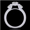 Image 1 : 2.5 ctw Princess VS/SI Diamond Micro Pave 3 Stone Ring 18k White Gold - REF-527R3K